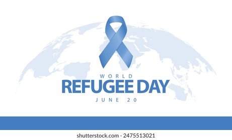 World refugee day. Vector illustration of awareness ribbon. Suitable for banners, web, social media, greeting cards etc