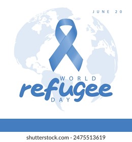 World refugee day. Vector illustration of awareness ribbon. Suitable for templates, web, social media, greeting cards etc