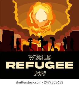 Weltflüchtlingstag. Vektorillustration-Design