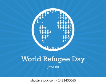 World Refugee Day vector. Overpopulated planet vector illustration. Stylized Planet Earth vector illustration. Important day