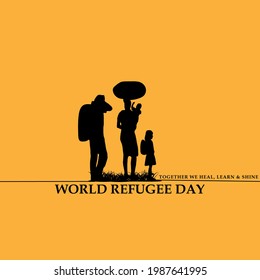 world refugee day web banner design. illustration vector