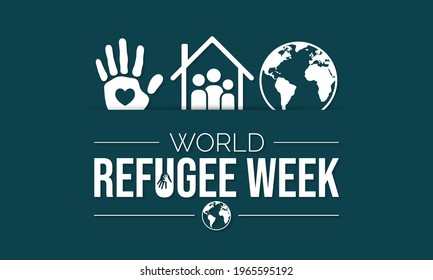 World Refugee week is observed every year during June, they are person who has been forced to leave their country in order to escape war, persecution, or natural disaster. Vector illustration.