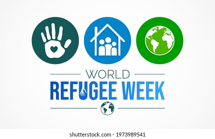 World Refugee week is observed every year during June, they are person who has been forced to leave their country in order to escape war, persecution, or natural disaster. Vector illustration.