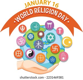 World religion day banner design illustration