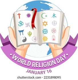 World religion day banner design illustration