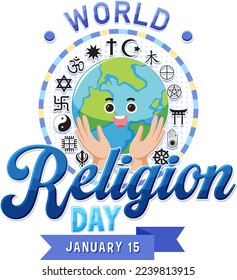 World Religion Day Banner Design illustration