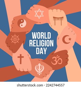 World Religion Day Banner Design Vector illustration - Shutterstock ID 2242744557