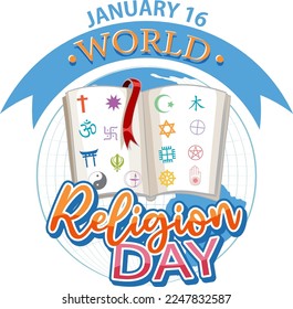 World religion day banner design illustration