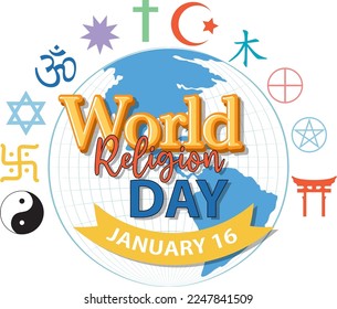 World religion day banner design illustration