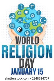 World Religion Day Banner Design illustration