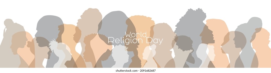 World Religion Day Banner. Flat Vector Illustration.