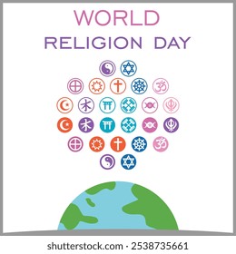 world religion day banner vector illustration
