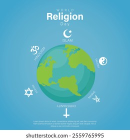 World religion day, concept of peace and unity, vector template design.