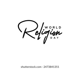 World Religion Day Handwritten Calligraphy Illustration