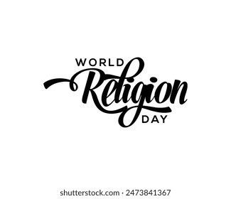 World Religion Day Handwritten Calligraphy Illustration