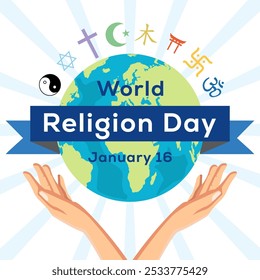 world religion day illustration in flat style design