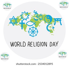 world religion day vector illustration. Good for banner, poster, greeting card, party card, invitation, template, advertising, brochures, flyers, ad benners and social media
