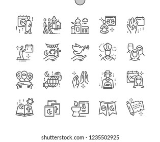 World Religion Day Well-crafted Pixel Perfect Vector Thin Line Icons 30 2x Grid for Web Graphics and Apps. Simple Minimal Pictogram