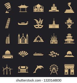 World religion icons set. Simple set of 25 world religion vector icons for web for any design