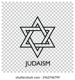 World religion symbols. Signs of major religious groups and religions. Vector Star of David - symbol of Judaism