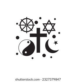 World religion symbols or Signs of major religious groups and religions - Shutterstock ID 2327379847
