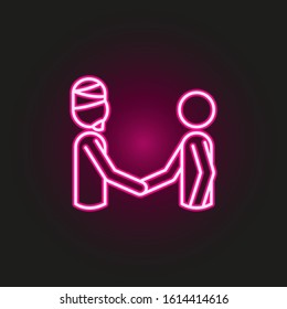 world in religions neon style icon. Simple thin line, outline vector of human rights icons for ui and ux, website or mobile application