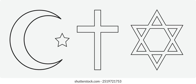 World religions royalty-free vector icon set stickers, Religious Symbols