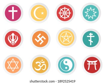 world religious icons with full color