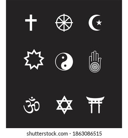 world religious symbols in vector format 