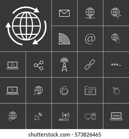 world reload. Linear internet icons set. Universal internet icon to use in web and mobile UI. Internet icons sign.