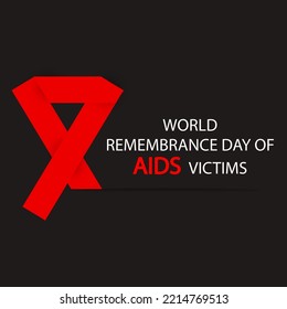 World Remembrance Day of AIDS Victims, vector art illustration.