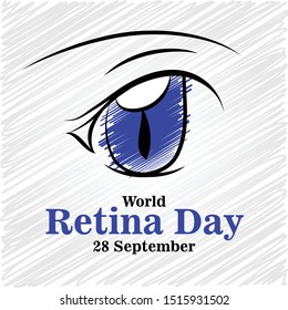 World Retina Day - 28th September. Logotype or Event Symbol, Editable, Vector, illustration, isolated 