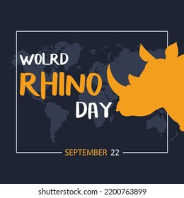 World Rhino Day. 22 September. vector design.