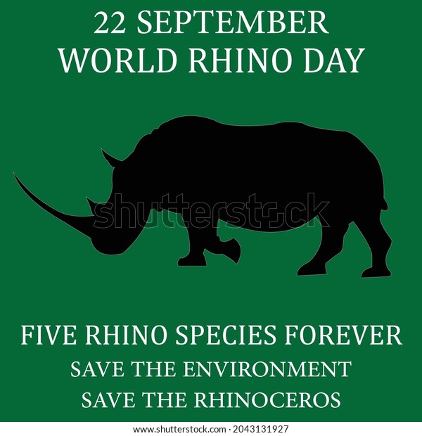 World Rhino Day Day Awareness All Stock Vector (Royalty Free