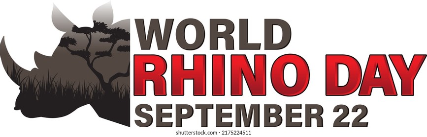 World Rhino Day Banner Design illustration