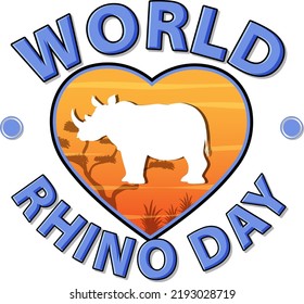 World Rhino Day Banner Design illustration