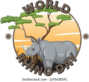World Rhino Day Banner Design illustration