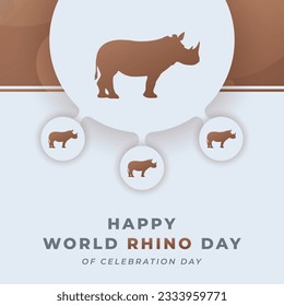 World Rhino Day-Feier Vektordesign-Illustration für Hintergrund, Poster, Banner, Werbung, Grußkarte