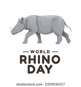 For World Rhino Day celebrations, use this World Rhino Day vector graphic. Flyer design, flat illustration, and flat design.