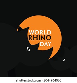 world rhino day concept design with black background