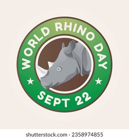 World Rhino Day design template good for celebration usage. rhino vector illustration. rhino image. vector eps 10. flat design.