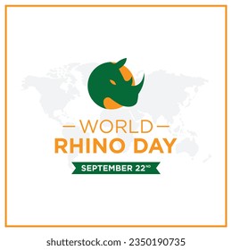 World rhino day greetings vector.