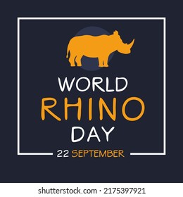 World Rhino Day, held on 22 September.