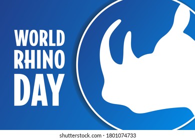 World Rhino Day. September 22. Holiday concept. Template for background, banner, card, poster with text inscription. Vector EPS10 illustration
