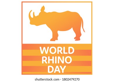 World Rhino Day. September 22. Holiday concept. Template for background, banner, card, poster with text inscription. Vector EPS10 illustration