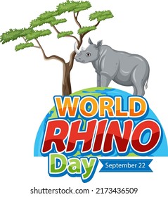 World Rhino Day September 22 illustration