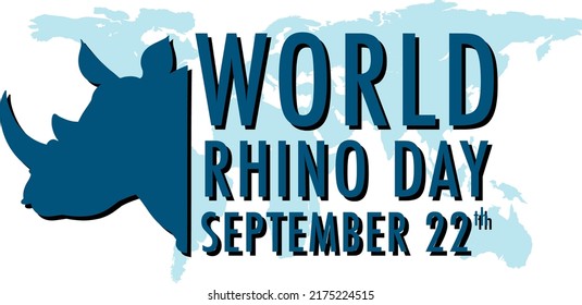 World Rhino Day September 22 illustration