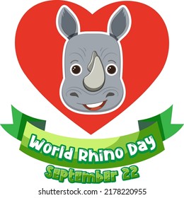 World Rhino Day September 22 illustration
