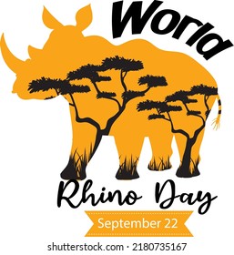 Ilustración del Día Mundial del Rinoceronte del 22 de septiembre