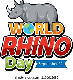 World Rhino Day September 22 illustration